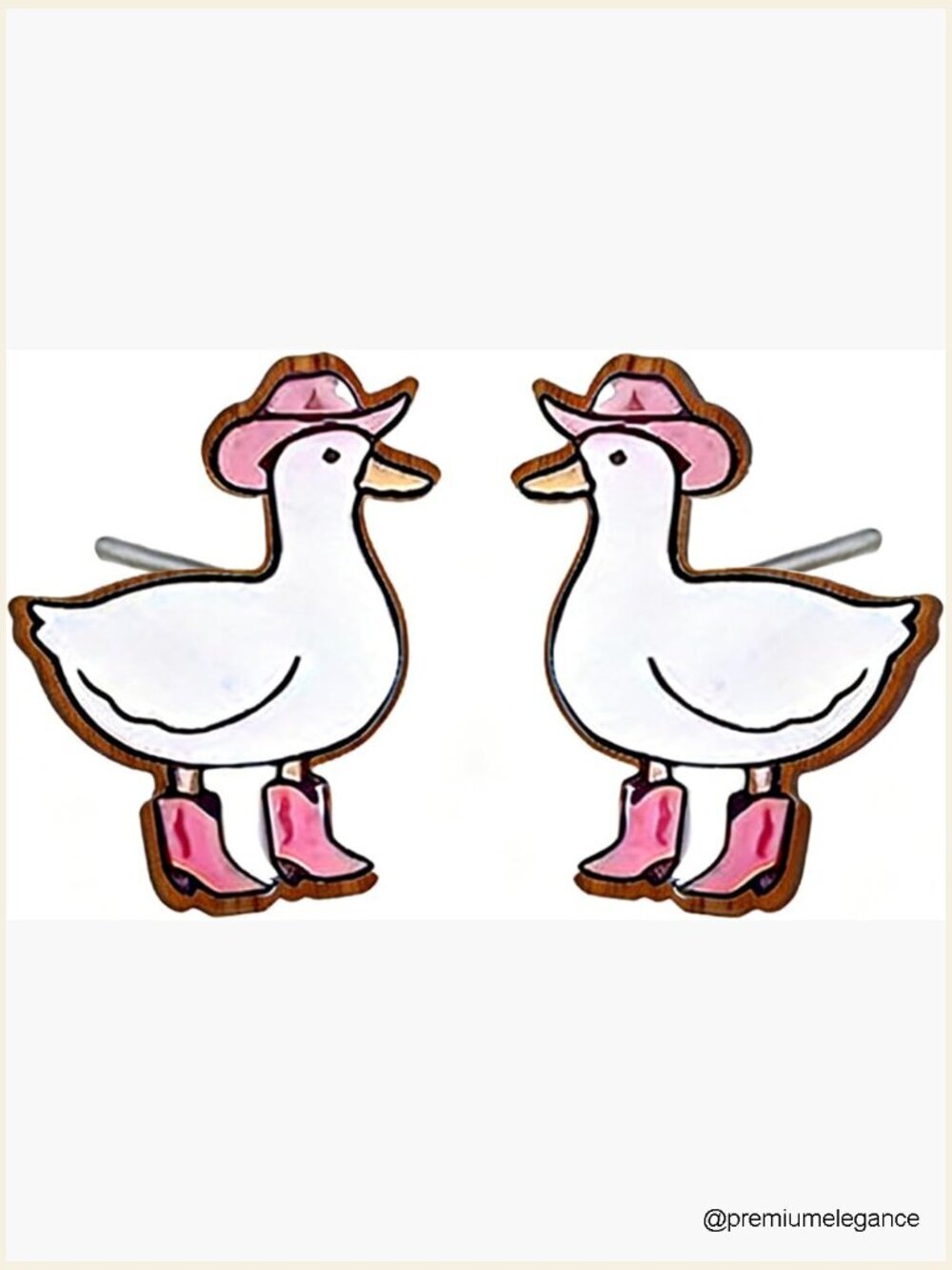 Cute 3D Shaped Wood Stud Earrings Hypoallergenic Funny Gift